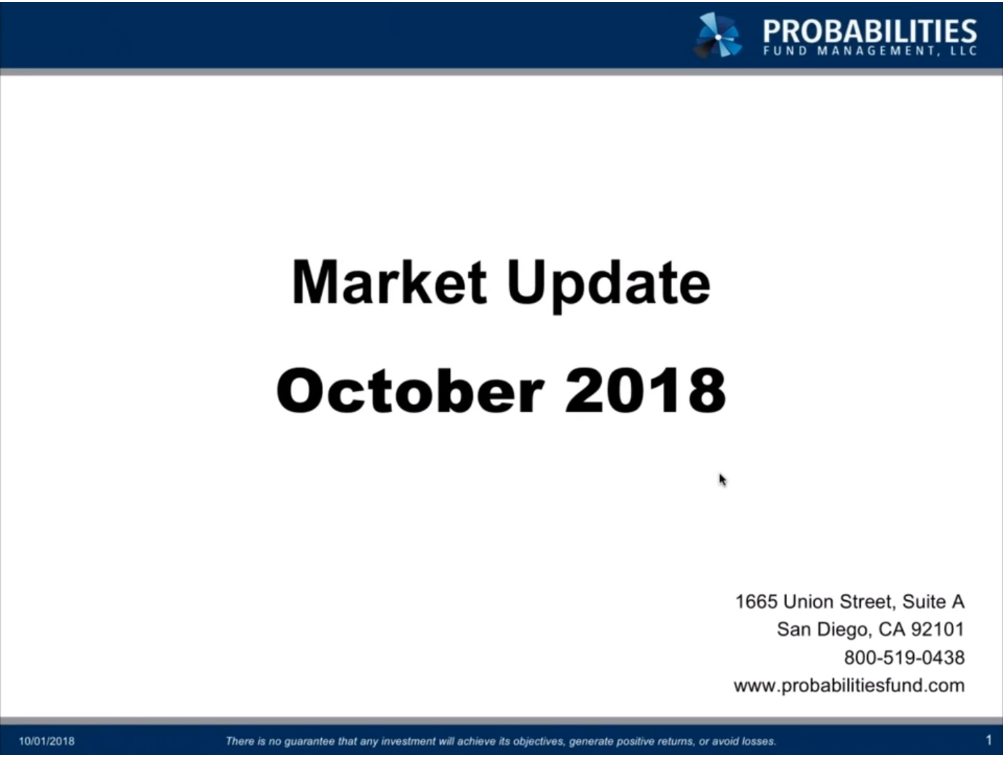 October 2018 Video Update